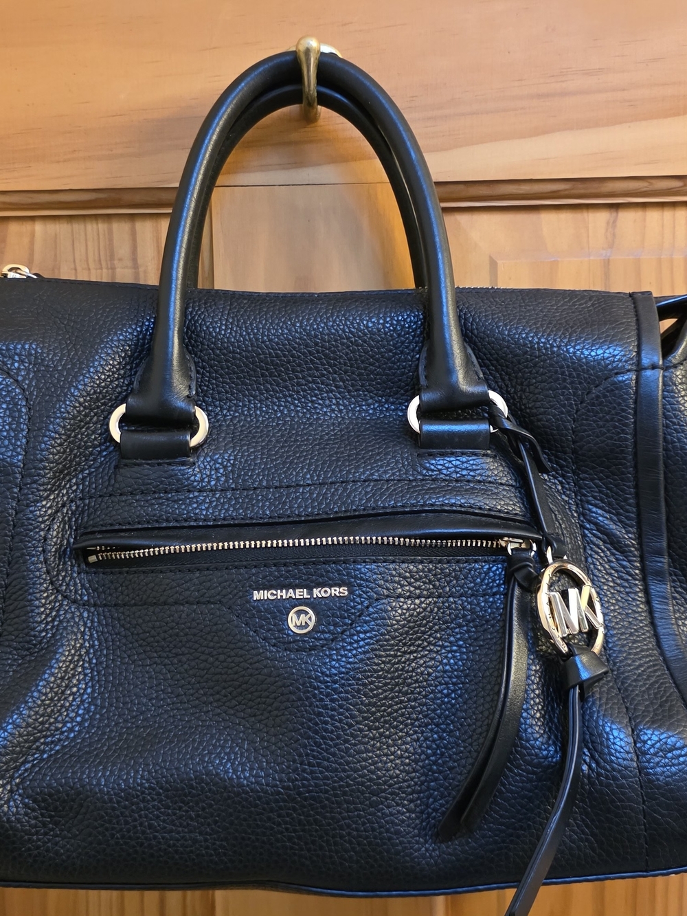 Michael Kors Black Leather Carine Satchel